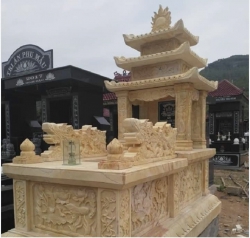 Mộ đá Granite vàng ba mái đẹp chất lượng cao