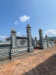 Tấm Bình Phong + Hàng Rào Đá Xanh Rêu Sắc Nét đến từng chi tiết - XR04