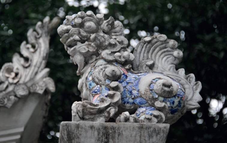 Con nghê đá trong văn hóa tinh thần người Việt hình 4 Con nghê đá tại các công trình tâm linh