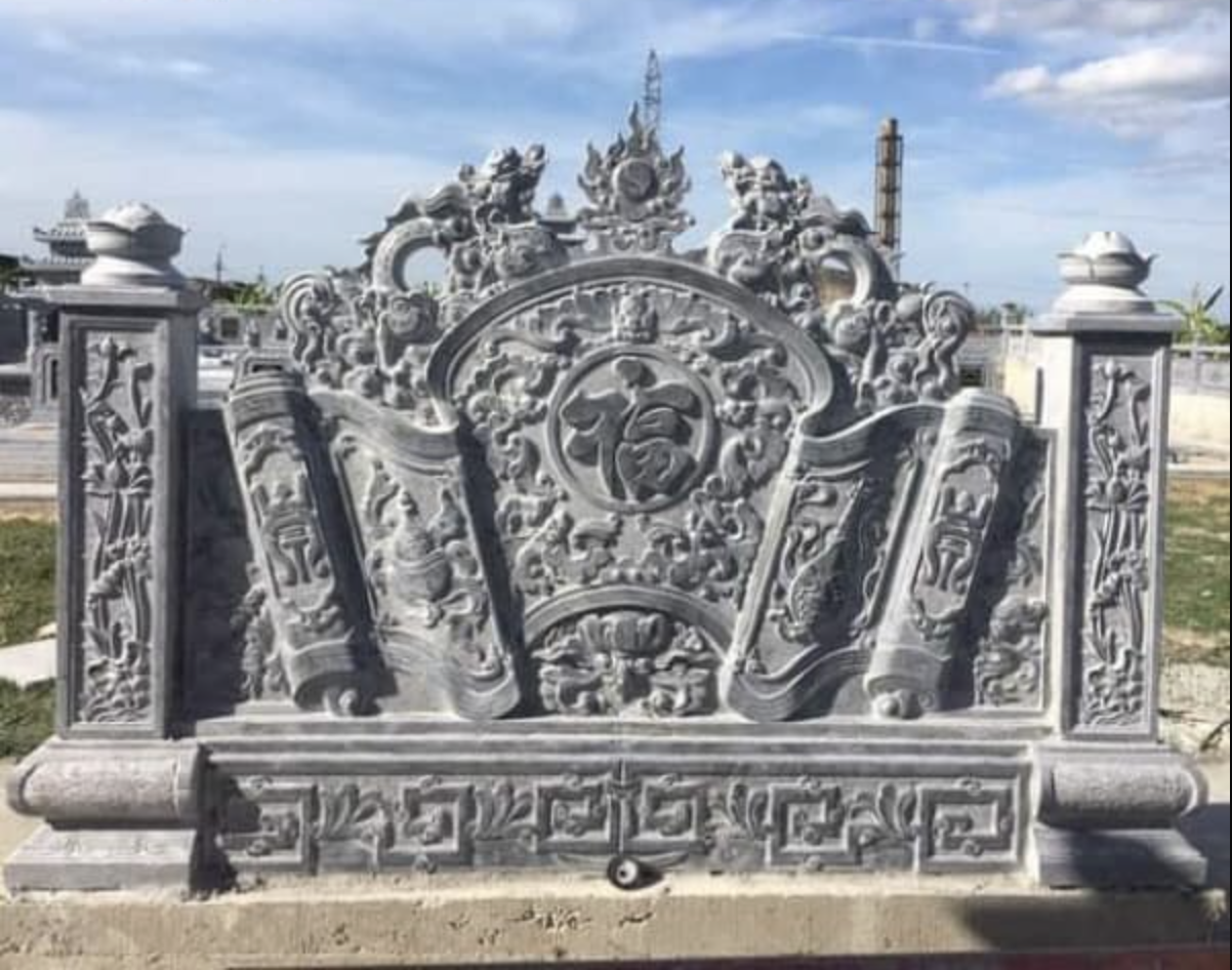 Mẫu cuốn thư đá chữ Phúc 