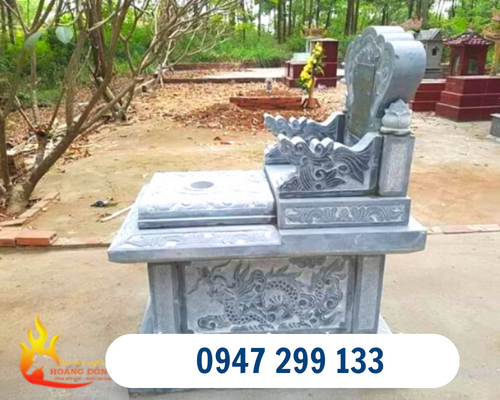 Mẫu mộ đá xanh tam sơn chuẩn phong thuỷ 