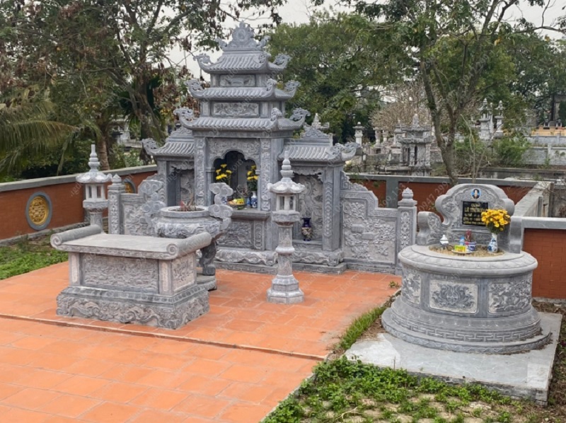 Khu lăng mộ gia đình phối hợp màu sắc tinh tế  KLM0011