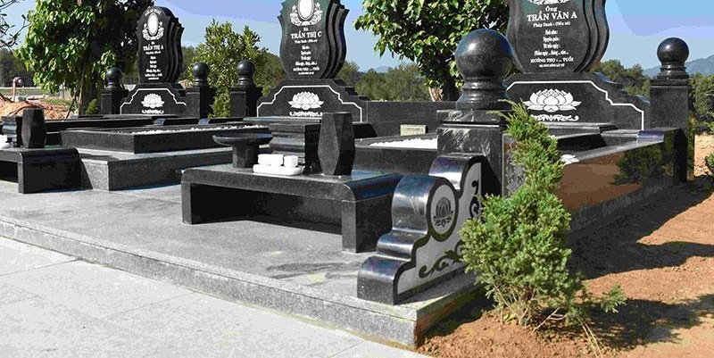Không gian lăng mộ đá Granite trang trọng và tinh tế 