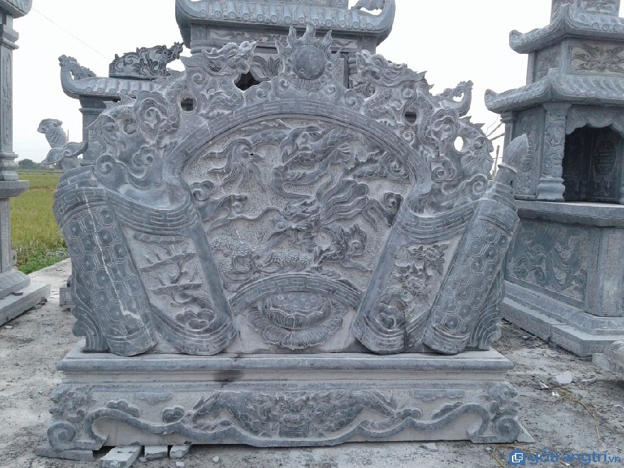 Lưỡng long thư hùng - hình ảnh rồng thiêng hình 3 Mẫu cuốn thư đá lưỡng long thư hùng phổ biến