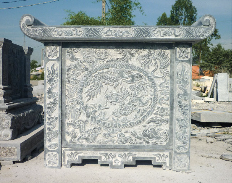 Mẫu bàn lễ đá xanh đen kích thước lớn bề thế 