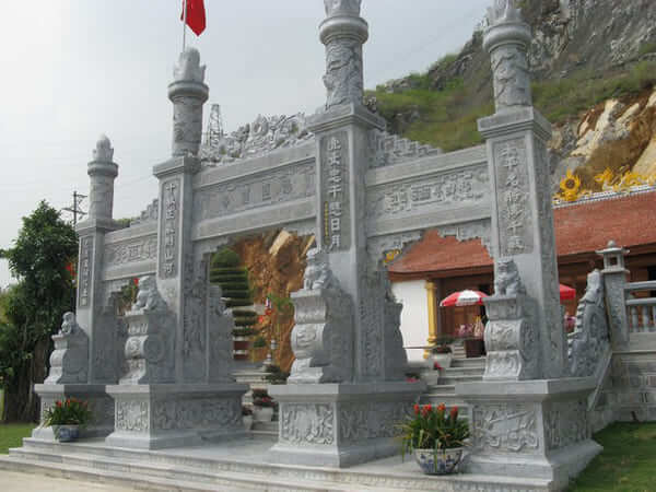 Những mẫu cổng tam quan nào phổ biến trên thị trường hình 4 Mẫu cổng tam quan tứ trụ đơn giản, tinh tế