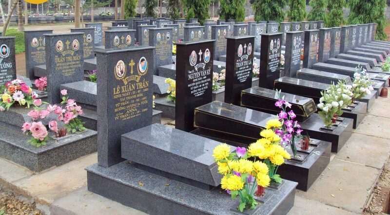 Khu lăng mộ đá granite thiết kế đồng bộ 