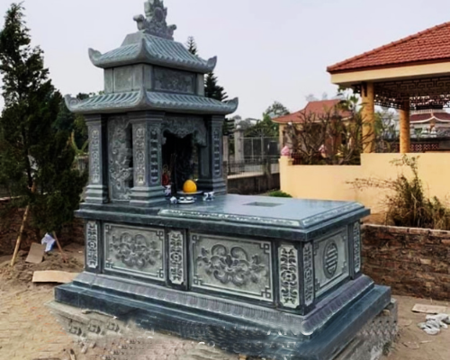 Mộ đá xanh rêu cao cấp chuẩn phong thuỷ 