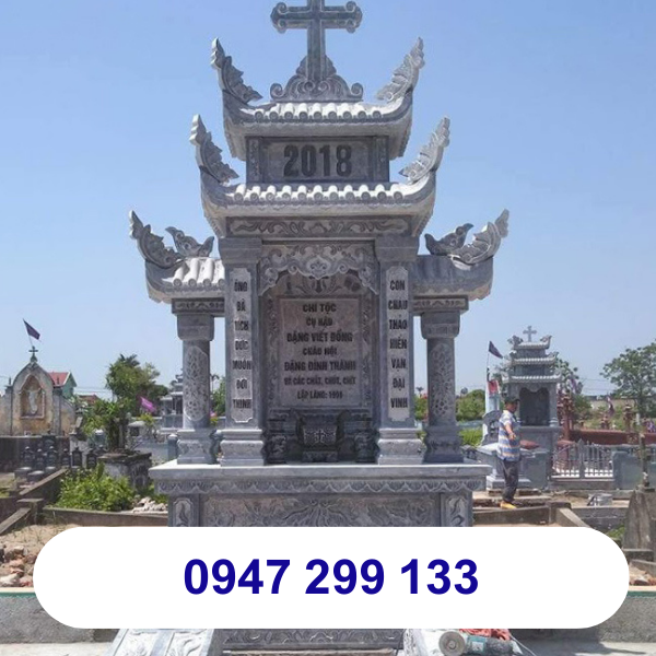 Mẫu mộ đá công giáo đẹp chuẩn phong thuỷ 