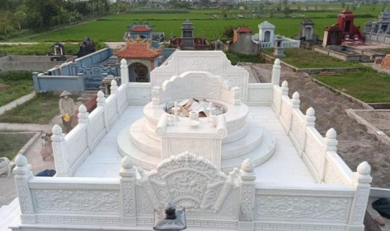 Mẫu lăng mộ đá trắng đẹp sang trọng, quý phái 