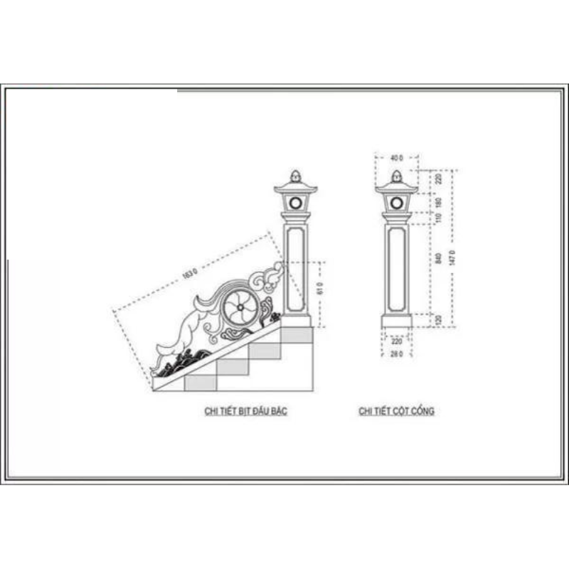 Tổng hợp những thiết kế mẫu xây mộ cho người mất chuẩn phong thuỷ hình 3 Thiết kế bậc thang đá bước đến khu vực chính của lăng mộ